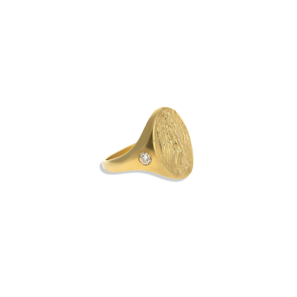 Niki Signet Ring with Brilliant Diamonds - Christina Alexiou Fine Jewelry