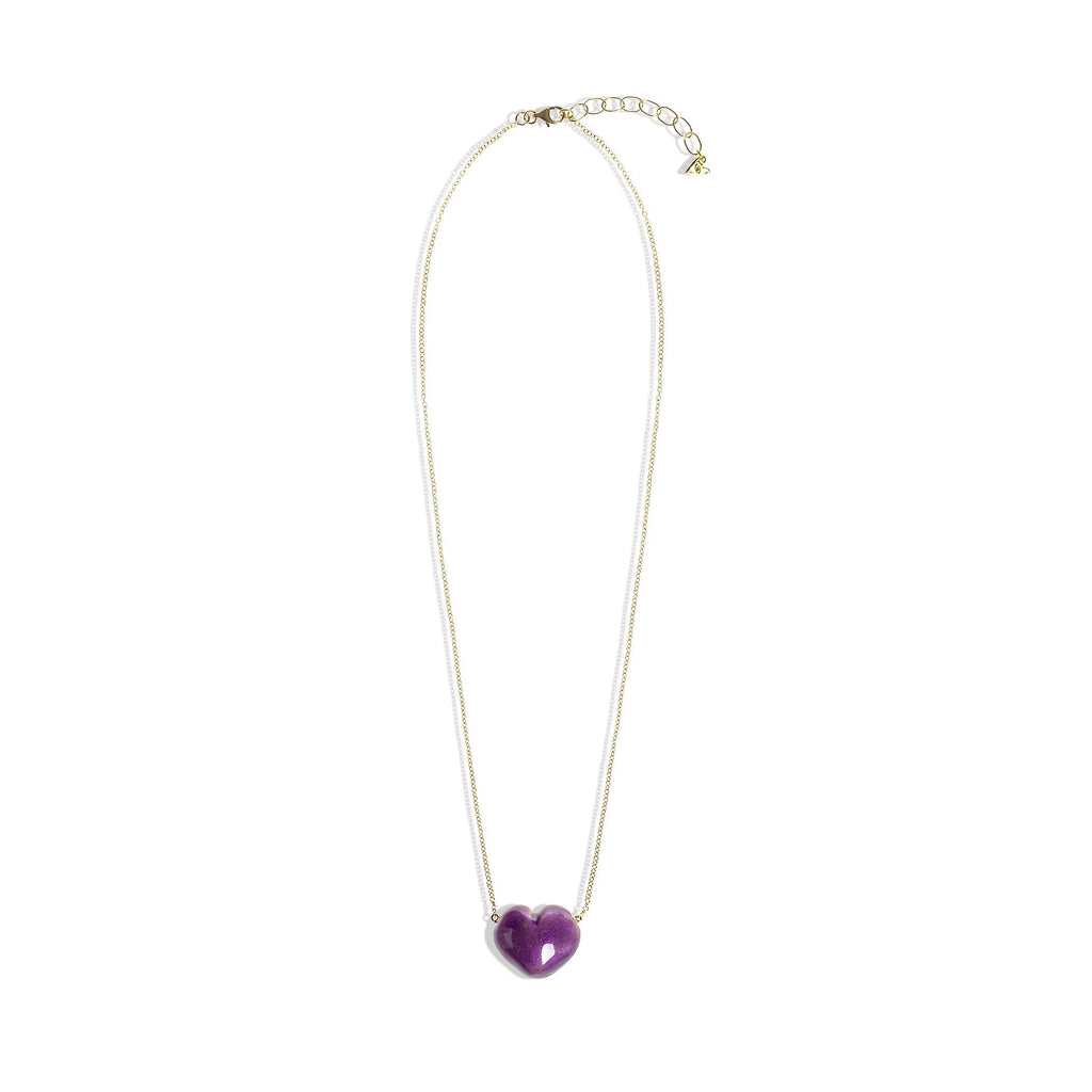 Purple Bubble Heart Necklace - Christina Alexiou Fine Jewelry