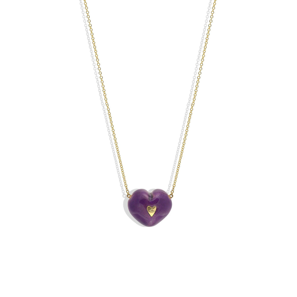 Purple Bubble Heart Necklace - Christina Alexiou Fine Jewelry