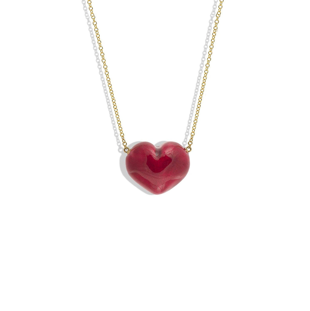 Red Bubble Heart Necklace - Christina Alexiou Fine Jewelry