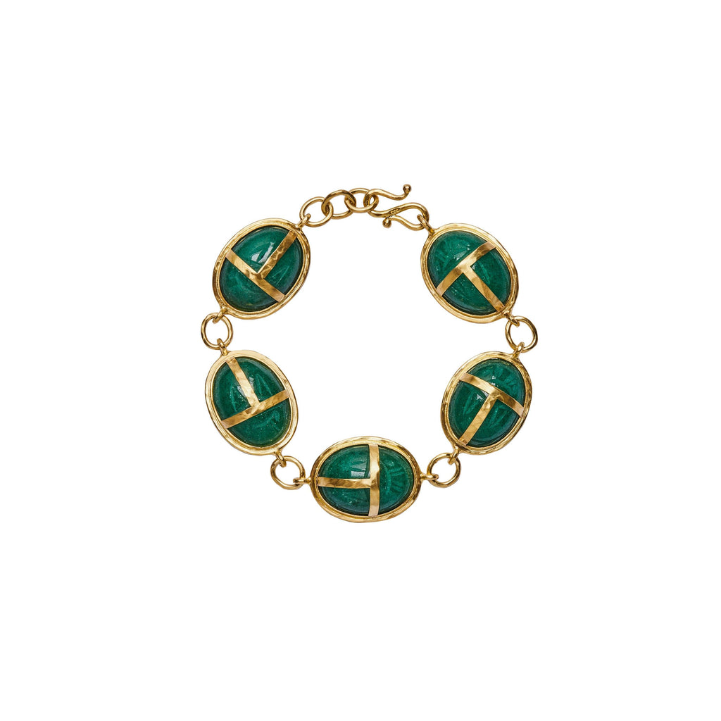Aventurine Scarab Bracelet - Christina Alexiou Fine Jewelry