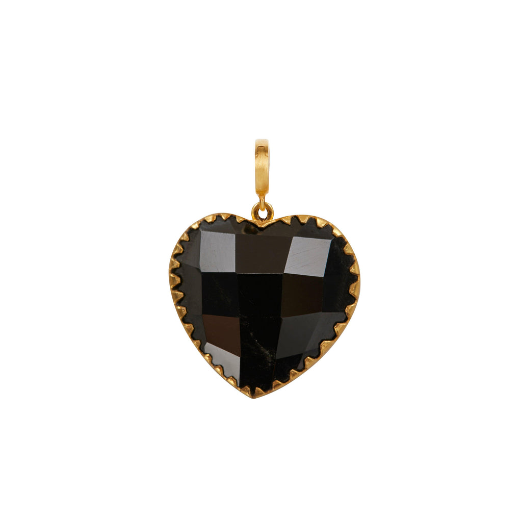 Black Agate Heart Charm - Christina Alexiou Fine Jewelry