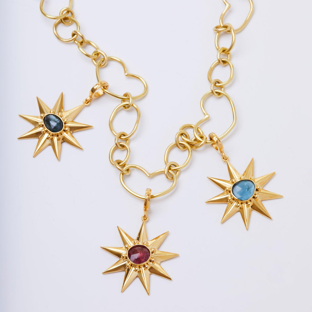 Blue Topaz Nine Point Star Pendant - Christina Alexiou Fine Jewelry