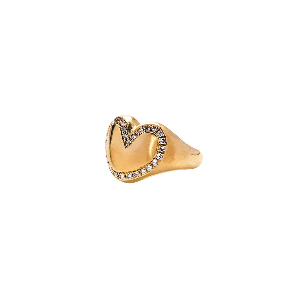 Diamond Heart Outline Ring - Christina Alexiou Fine Jewelry