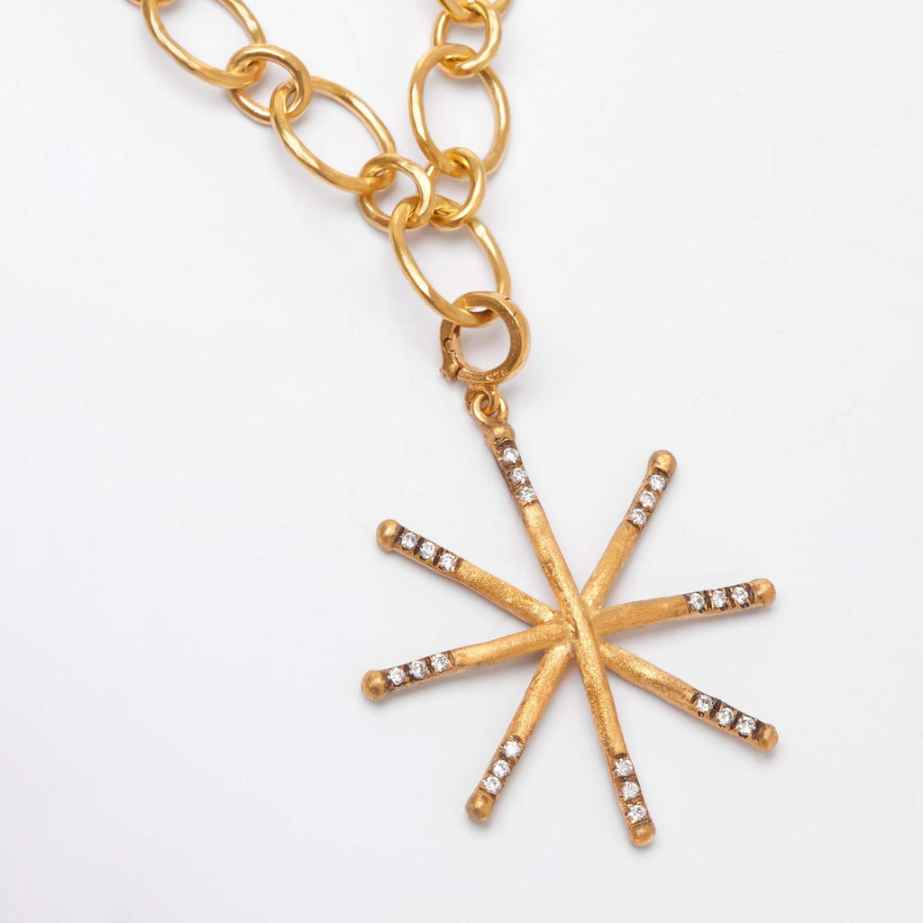 Diamond Ray Star Pendant - Christina Alexiou Fine Jewelry