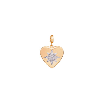 Diamond Star Heart Charm - Christina Alexiou Fine Jewelry