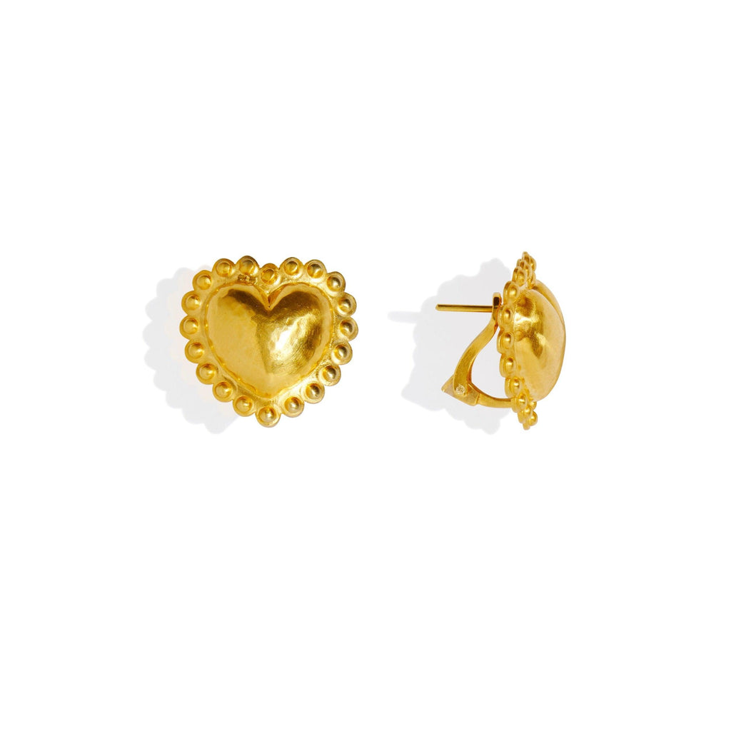 Dot Heart Clip Earrings - Christina Alexiou Fine Jewelry