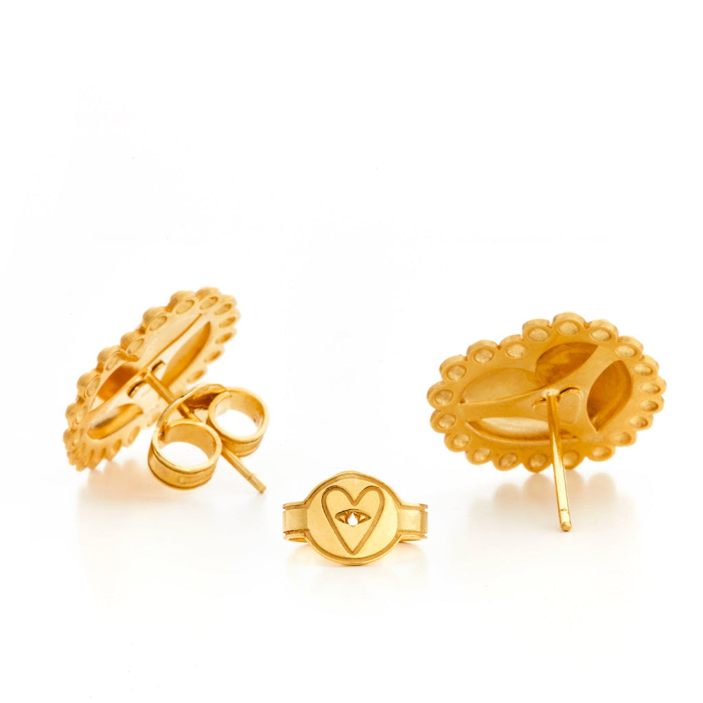 Dot Heart Studs - Christina Alexiou Fine Jewelry