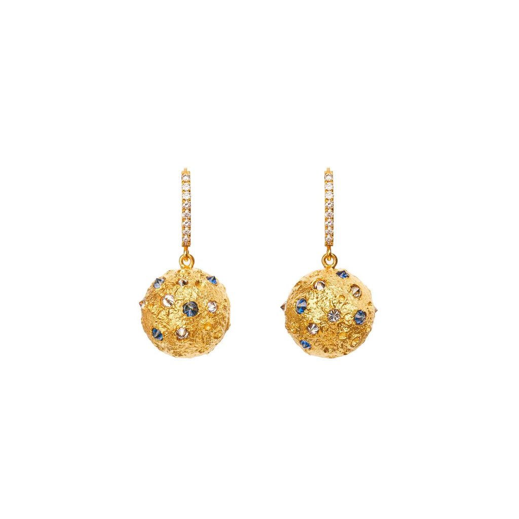 Full Moon Diamond Hoop Earrings Small - Christina Alexiou Fine Jewelry