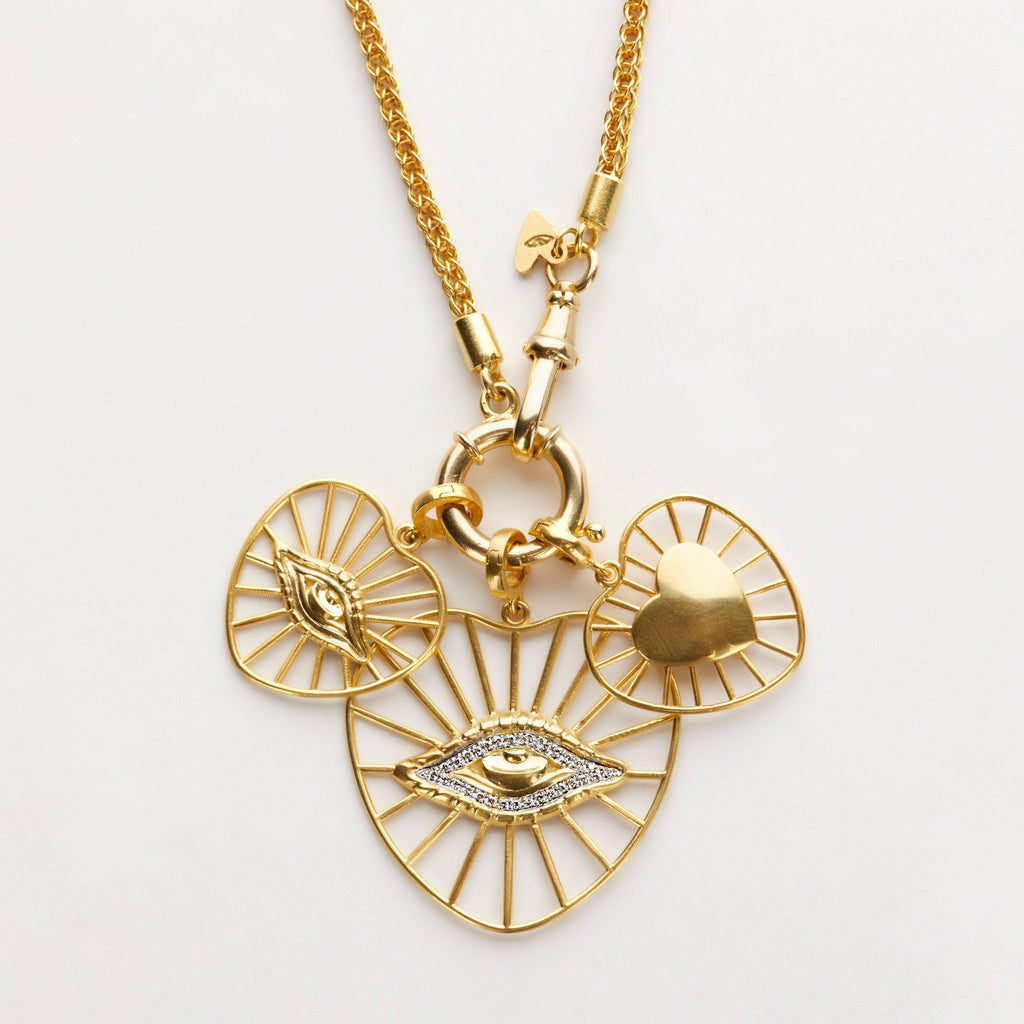 Large Radial Eye Charm with Diamonds - Christina Alexiou Fine Jewelry