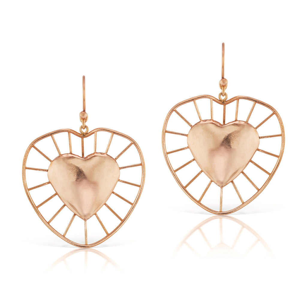 Large Radial Heart Earrings RG - Christina Alexiou Fine Jewelry