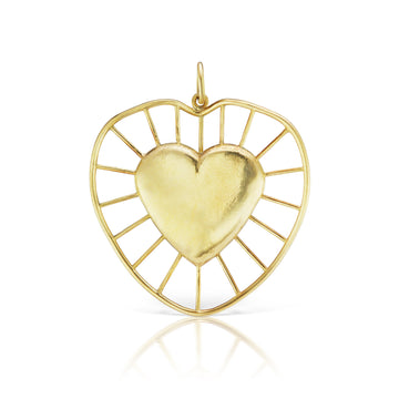 Large Radial Heart Pendant YG - Christina Alexiou Fine Jewelry