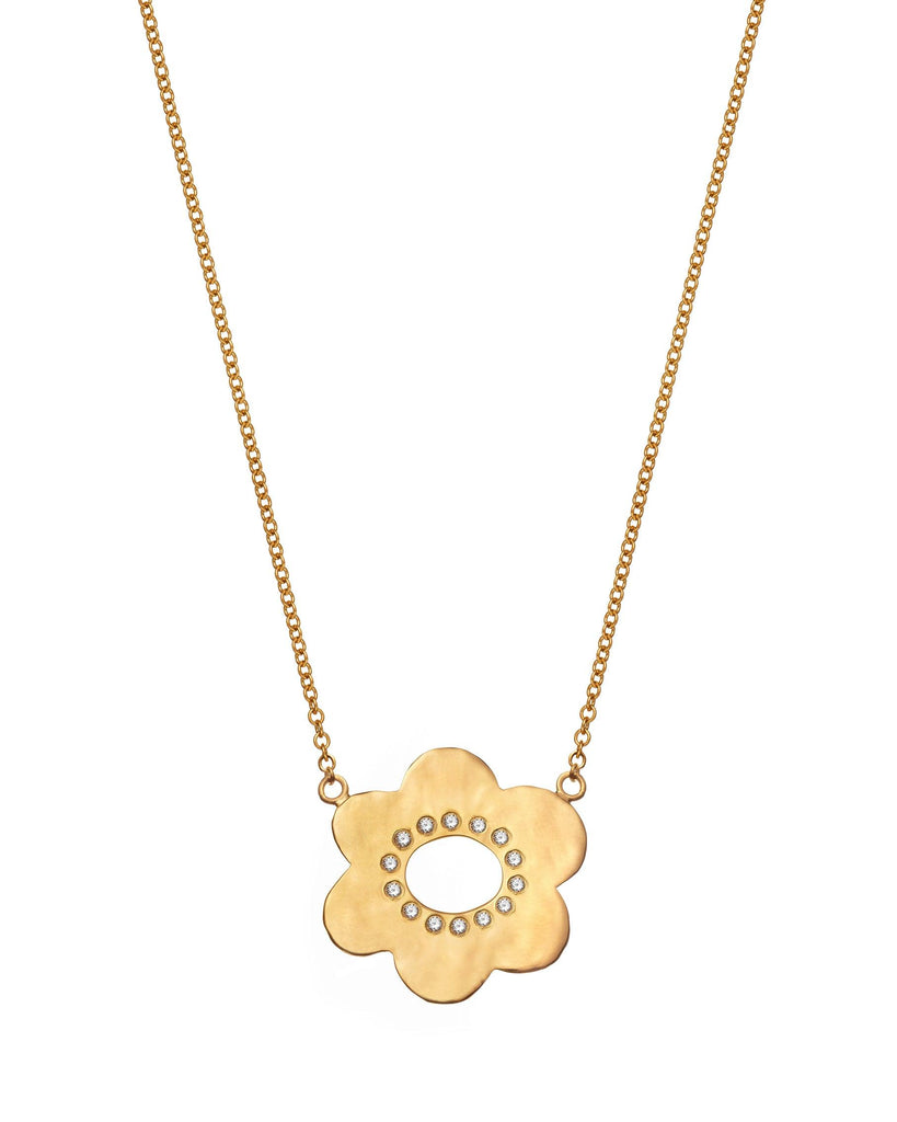 Medium Daisy Necklace with Diamonds - Christina Alexiou Fine Jewelry