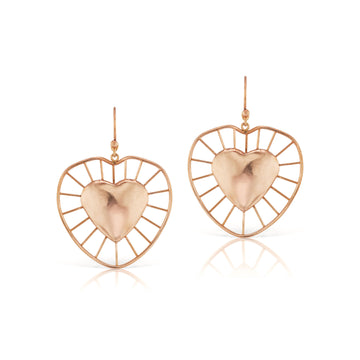 Medium Radial Heart Earrings RG - Christina Alexiou Fine Jewelry