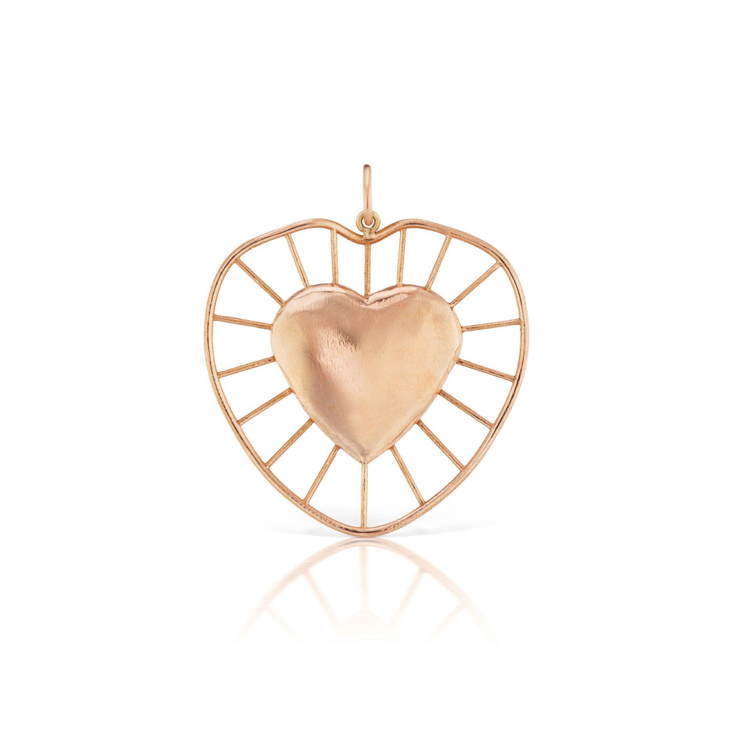 Medium Radial Heart Pendant RG - Christina Alexiou Fine Jewelry
