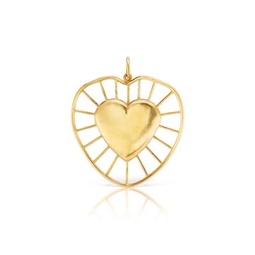 Medium Radial Heart Pendant YG - Christina Alexiou Fine Jewelry