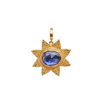 Moonstone Granulated Star Pendant - Christina Alexiou Fine Jewelry
