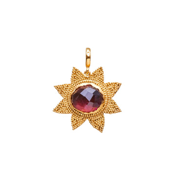 Pink Tourmaline Granulated Star Pendant - Christina Alexiou Fine Jewelry