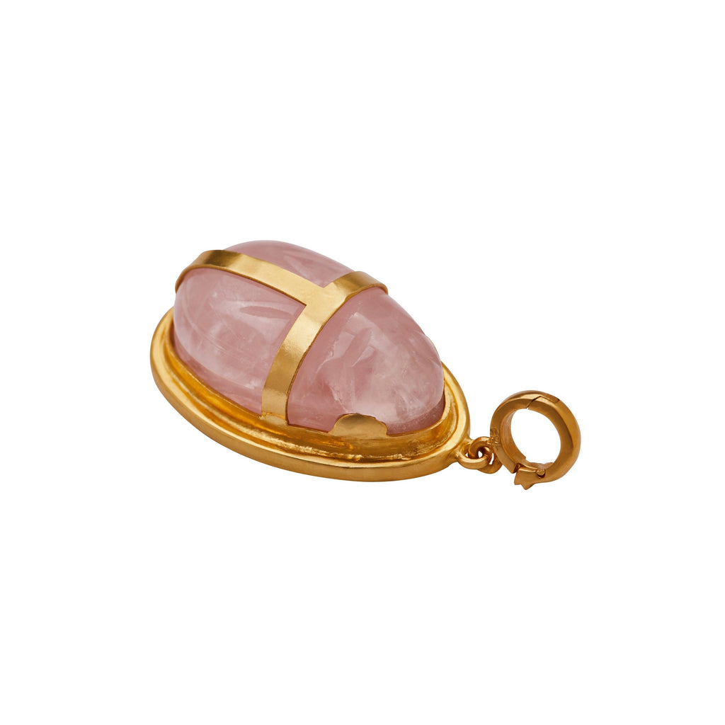 Rose Quartz Scarab Pendant - Christina Alexiou Fine Jewelry