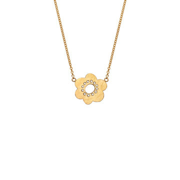 Small Daisy Necklace with Diamonds - Christina Alexiou Fine Jewelry