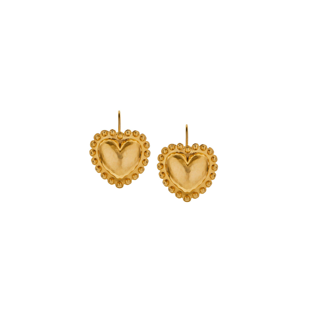Small Dot Heart Drop Earrings - Christina Alexiou Fine Jewelry