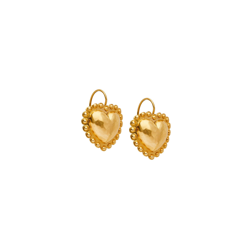 Small Dot Heart Drop Earrings - Christina Alexiou Fine Jewelry