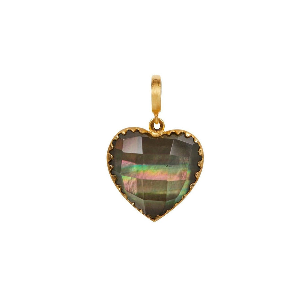 Small Green Labradorite Heart Charm - Christina Alexiou Fine Jewelry