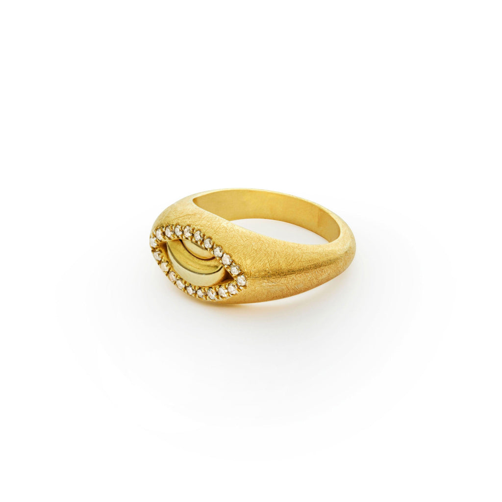Small Protective Ring with Diamonds - Christina Alexiou Fine Jewelry