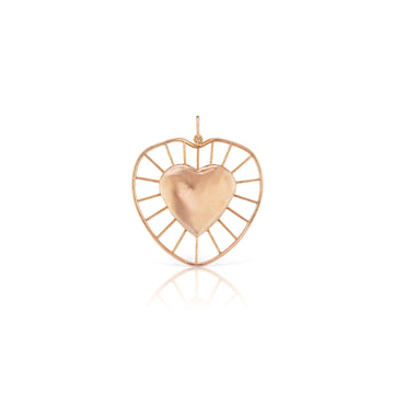 Small Radial Heart Charm RG - Christina Alexiou Fine Jewelry
