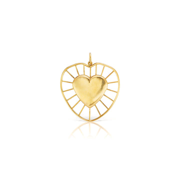 Small Radial Heart Charm YG - Christina Alexiou Fine Jewelry