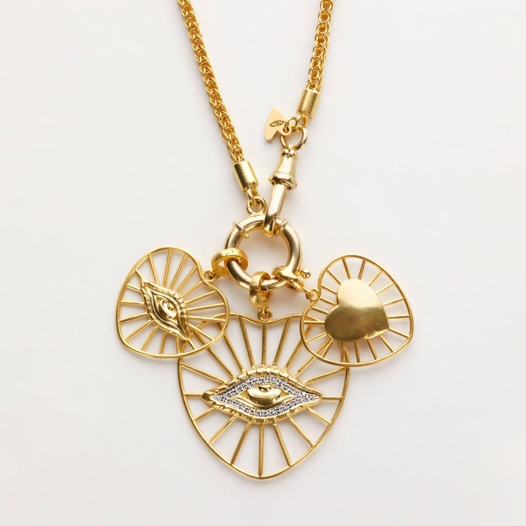 Small Radial Heart Charm YG - Christina Alexiou Fine Jewelry