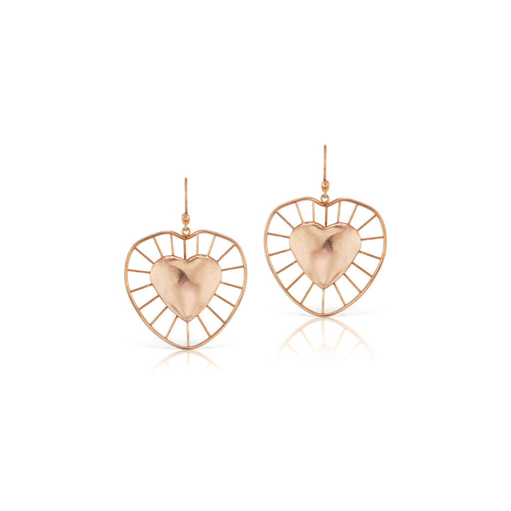 Small Radial Heart Earrings RG - Christina Alexiou Fine Jewelry