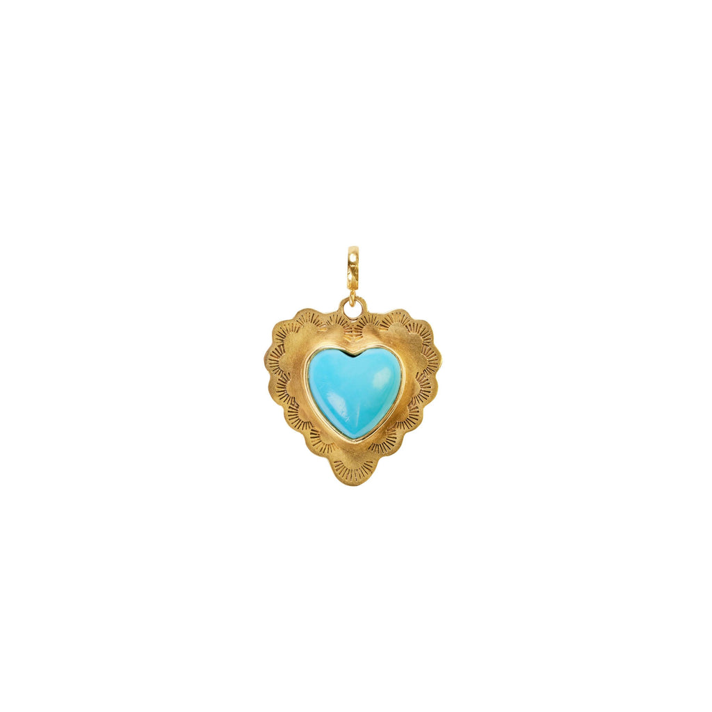 Small Turquoise Fedra Heart charm - Christina Alexiou Fine Jewelry