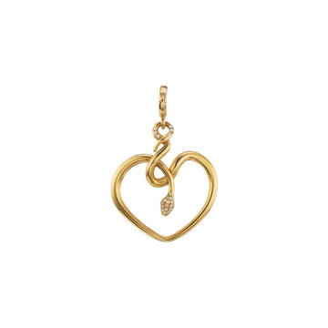 Snake Heart Charm with Diamonds - Christina Alexiou Fine Jewelry