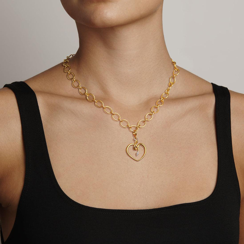 Snake Heart Charm with Diamonds - Christina Alexiou Fine Jewelry