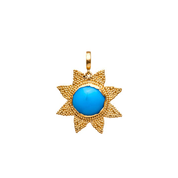 Turquoise Granulated Star Pendant - Christina Alexiou Fine Jewelry